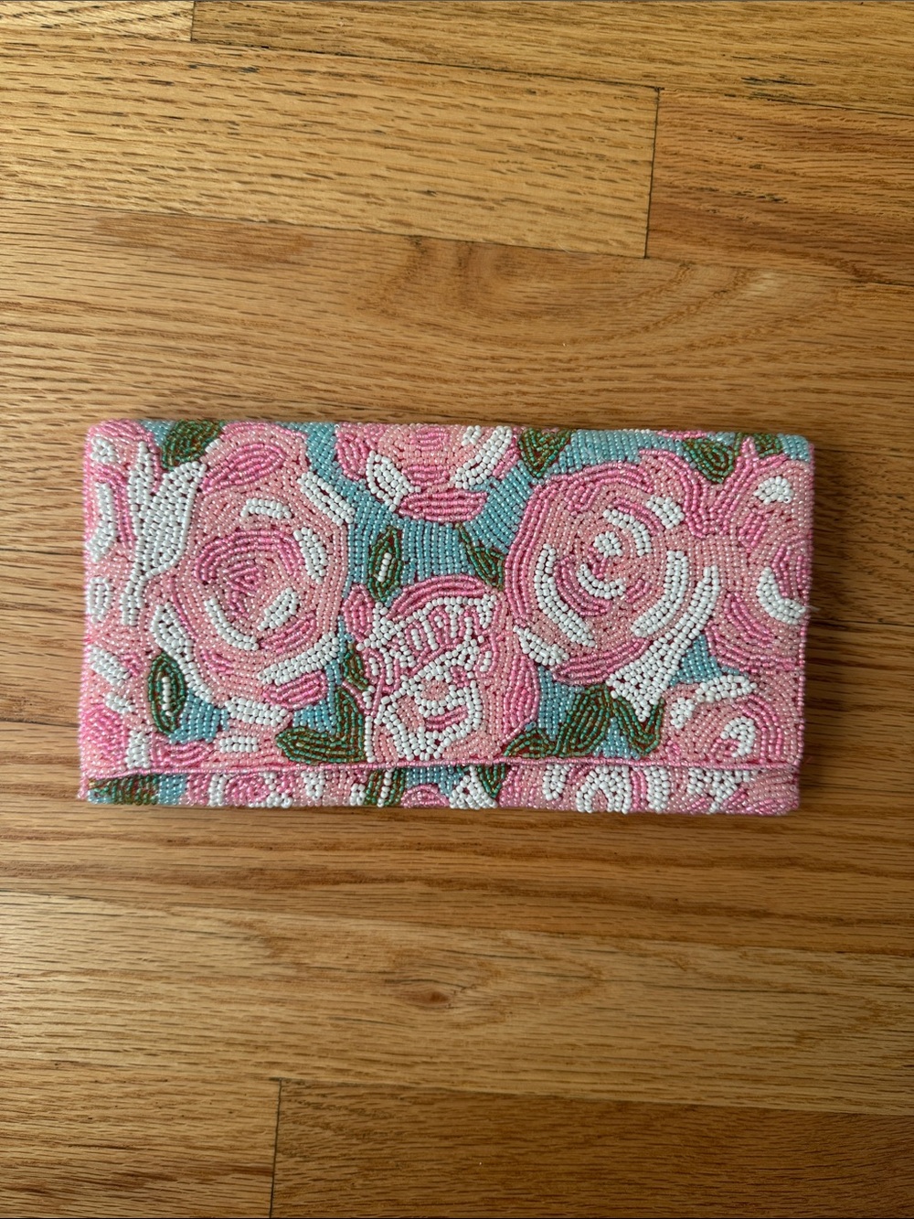 Rare Lilly Pulitzer Pink Rose Beaded Clutch